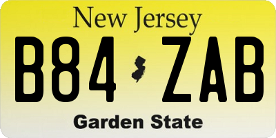 NJ license plate B84ZAB