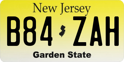 NJ license plate B84ZAH