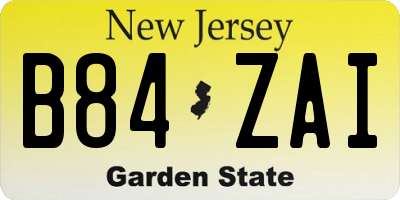 NJ license plate B84ZAI