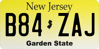 NJ license plate B84ZAJ