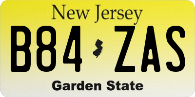 NJ license plate B84ZAS