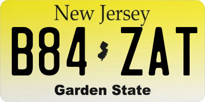 NJ license plate B84ZAT