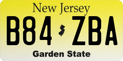 NJ license plate B84ZBA