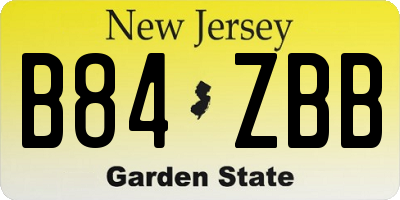 NJ license plate B84ZBB