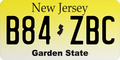 NJ license plate B84ZBC