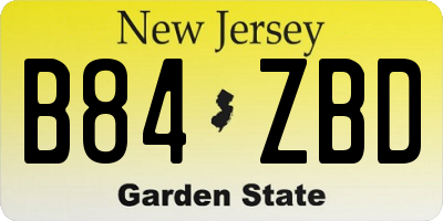 NJ license plate B84ZBD