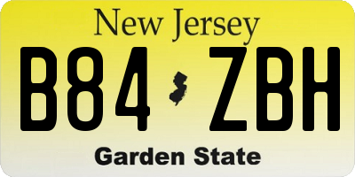 NJ license plate B84ZBH