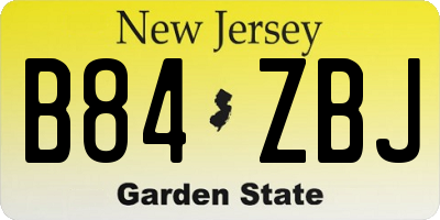 NJ license plate B84ZBJ