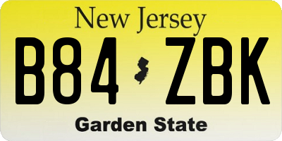 NJ license plate B84ZBK