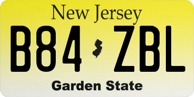 NJ license plate B84ZBL