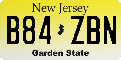 NJ license plate B84ZBN