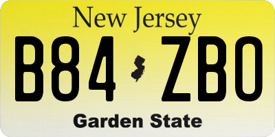 NJ license plate B84ZBO