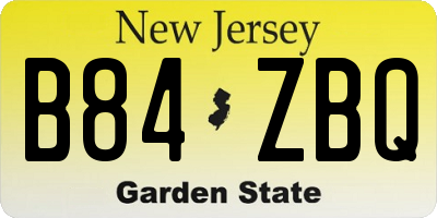 NJ license plate B84ZBQ