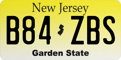 NJ license plate B84ZBS