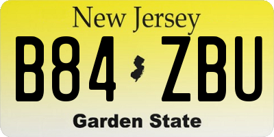 NJ license plate B84ZBU
