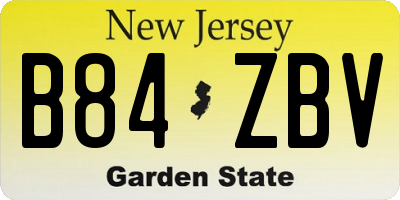 NJ license plate B84ZBV