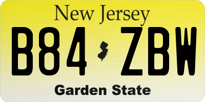 NJ license plate B84ZBW