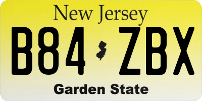 NJ license plate B84ZBX