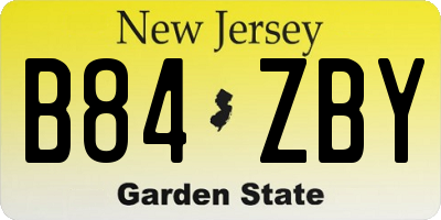 NJ license plate B84ZBY