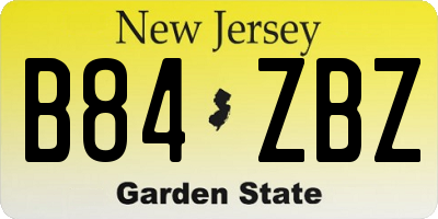 NJ license plate B84ZBZ