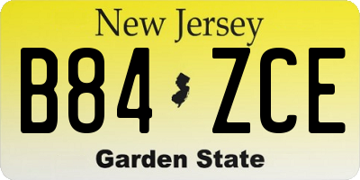 NJ license plate B84ZCE