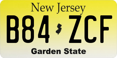 NJ license plate B84ZCF