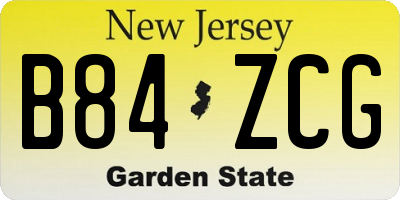 NJ license plate B84ZCG