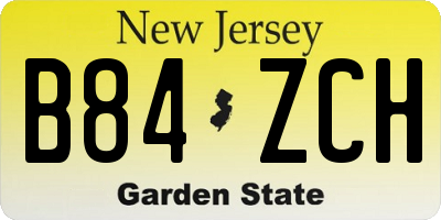 NJ license plate B84ZCH