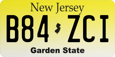 NJ license plate B84ZCI