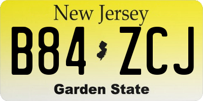 NJ license plate B84ZCJ