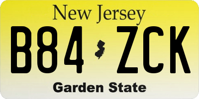 NJ license plate B84ZCK
