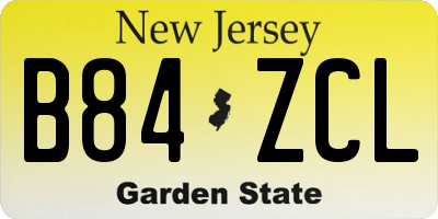 NJ license plate B84ZCL