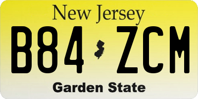 NJ license plate B84ZCM