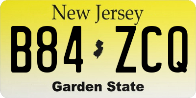 NJ license plate B84ZCQ