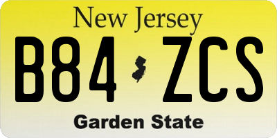 NJ license plate B84ZCS