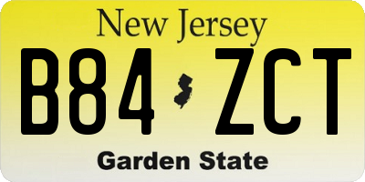 NJ license plate B84ZCT