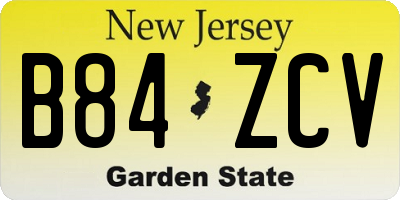 NJ license plate B84ZCV