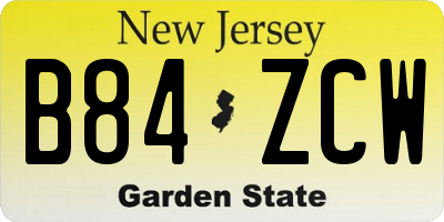 NJ license plate B84ZCW