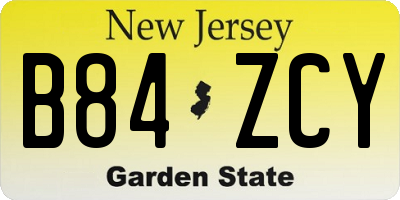 NJ license plate B84ZCY
