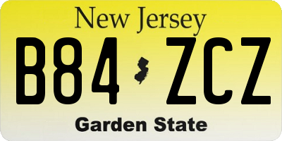 NJ license plate B84ZCZ