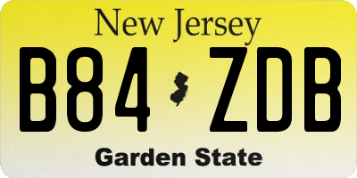 NJ license plate B84ZDB