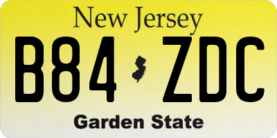 NJ license plate B84ZDC