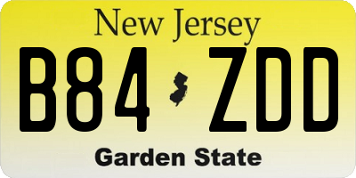 NJ license plate B84ZDD