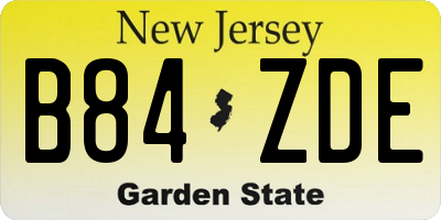 NJ license plate B84ZDE