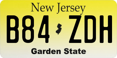 NJ license plate B84ZDH