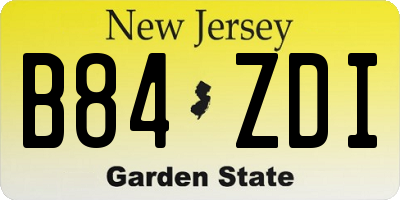 NJ license plate B84ZDI