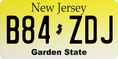 NJ license plate B84ZDJ