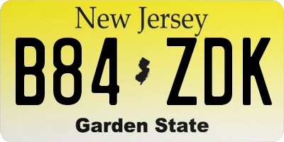 NJ license plate B84ZDK
