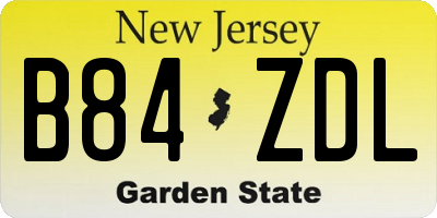 NJ license plate B84ZDL