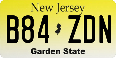 NJ license plate B84ZDN